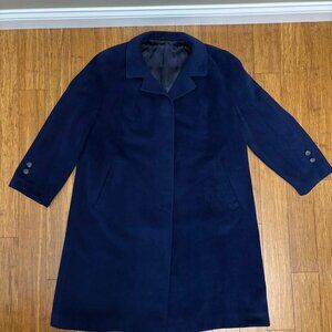 VTG Women’s Blue Del Mod International Camel Hair & Wool Blend Lined Overcoat 42